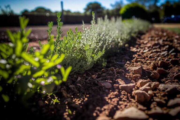 Rosemary and thyme on a sunny day