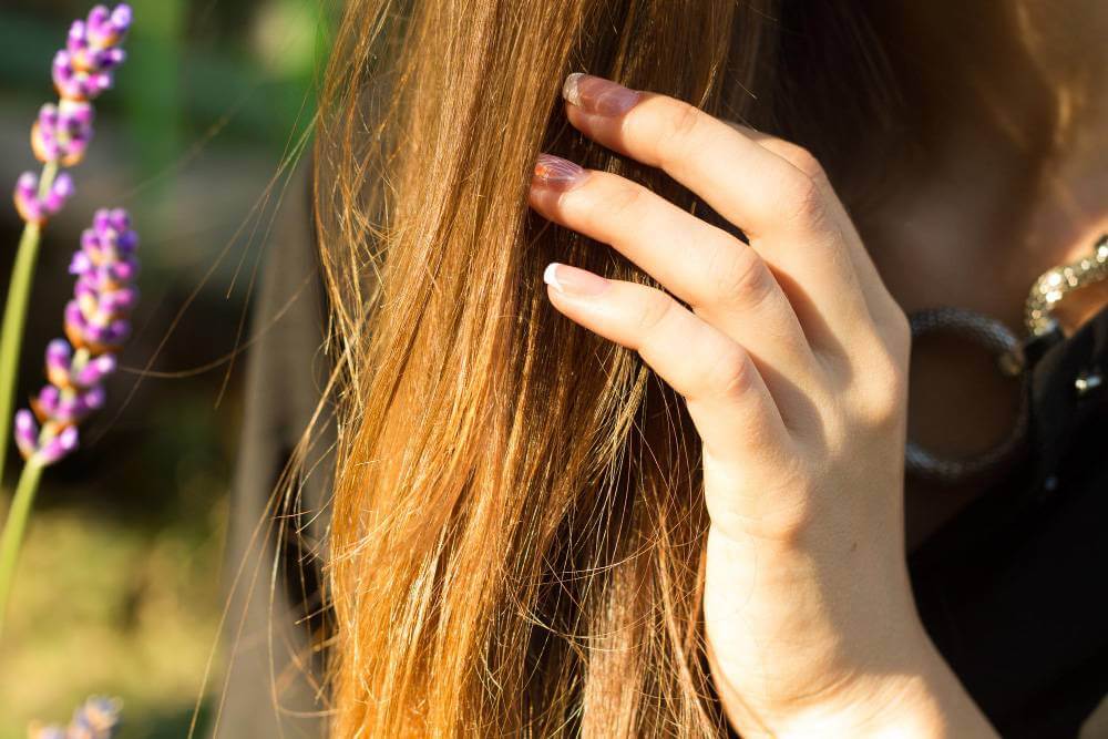 healthy hair with lavender